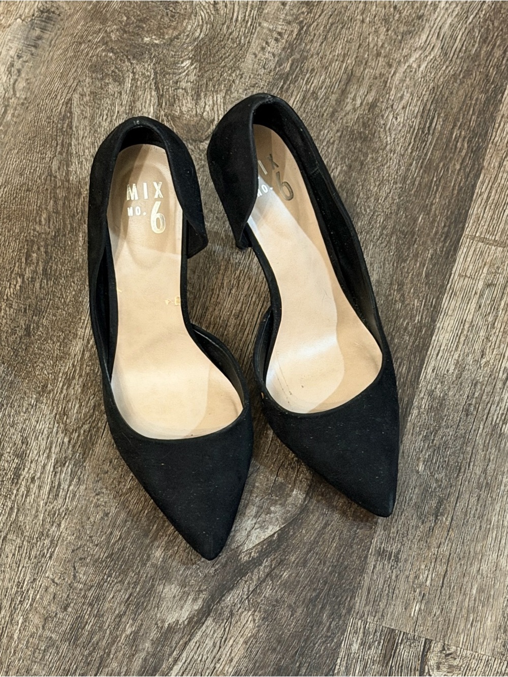Mix No. 6 Black Pointed D'Orsay Pumps